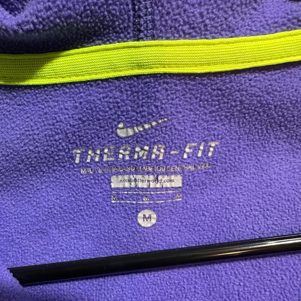 Nike Therma-FIT Hoodie Womens Medium Purple Full Zip Fleece Sweatshirt Active